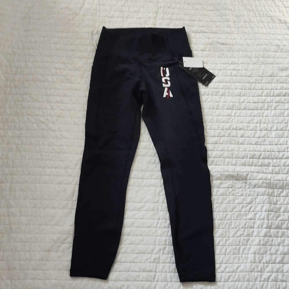TYR Kids Navy Leggings with USA Design